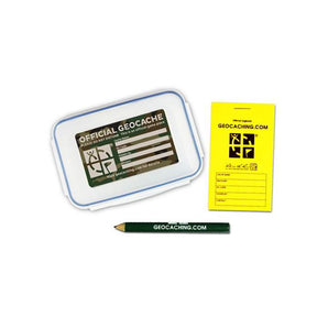 Official Geocache with Logbook and Pencil - Green Camo - Small